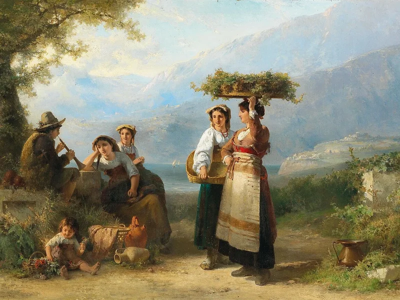 1825-Karel Frans Philippeau - Vendemmia in Ticino